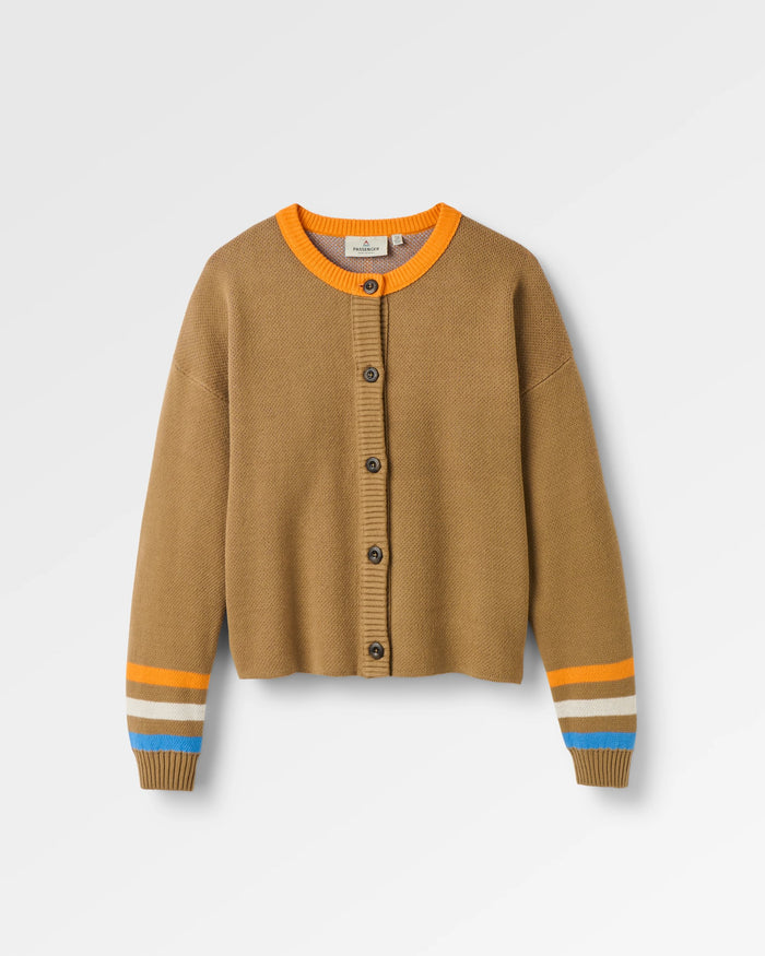 Dawner Knitted Cardigan - Caramel Brown
